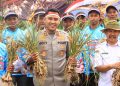 Polres Wonosobo Tanam dan Panen Bawang Putih Serentak